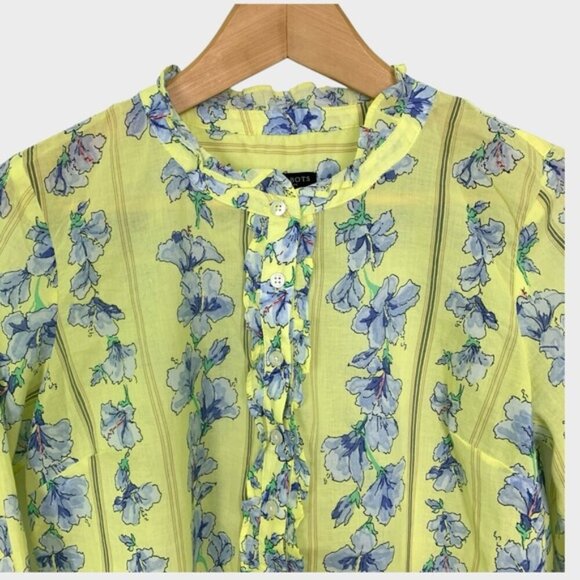 Talbots Floral Print Cotton Popover Blouse - Picture 3 of 8